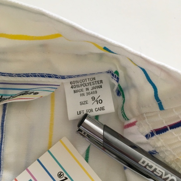 VTG 80s Hunter’s Glen Rainbow Striped Shorts Sz 9/10 High Waisted NOS Japan Made - Picture 11 of 16